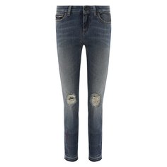 Укороченные джинсы-скинни с потертостями Dolce & Gabbana
