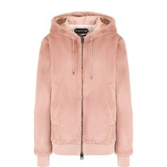 Однотонная куртка с капюшоном и кожаной отделкой Tom Ford