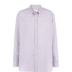 Хлопковая рубашка с воротником button down Brioni