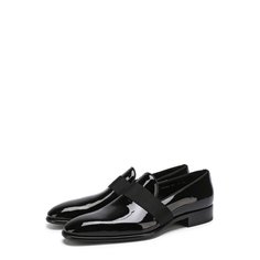Лаковые лоферы с текстильной отделкой Santoni