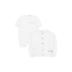 Комплект из хлопкового комбинезон и кардигана La Perla