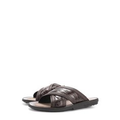 Кожаные шлепанцы с отделкой из кожи крокодила Tod’s Tods