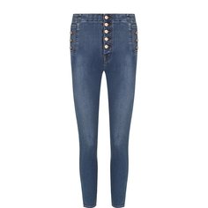 Укороченные джинсы-скинни с потертостями J Brand