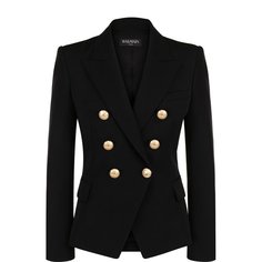 Приталенный двубортный жакет из шерсти Balmain