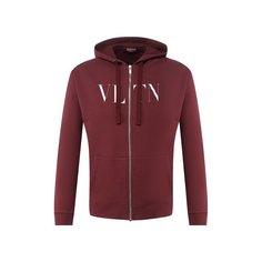 Хлопковая толстовка на молнии с капюшоном Valentino