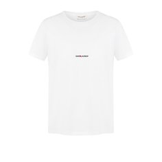 Хлопковая футболка с логотипом бренда Saint Laurent