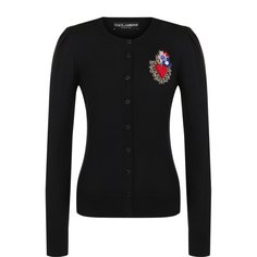 Приталенный кардиган из смеси шерсти и вискозы с шелком Dolce & Gabbana