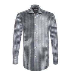 Хлопковая сорочка в клетку Kiton