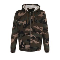 Хлопковая толстовка на молнии с камуфляжным принтом Valentino