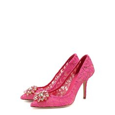 Кружевные туфли Rainbow Lace с брошью Dolce & Gabbana