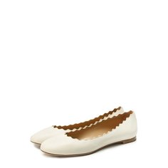 Кожаные балетки Lauren с фигурным вырезом Chloé