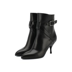 Кожаные ботильоны на фигурном каблуке Bottega Veneta