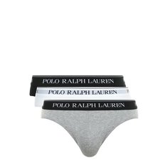 Комплект из трех хлопковых брифов с широкой резинкой Polo Ralph Lauren