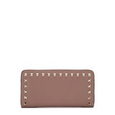 Кожаное портмоне на молнии Valentino Garavani Rockstud Valentino