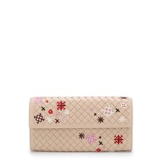 Кожаный кошелек с плетением intrecciato и вышивкой Bottega Veneta