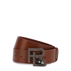 Кожаный ремень с фигурной пряжкой Ralph Lauren