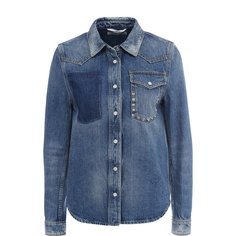 Джинсовая блуза прямого кроя с потертостями Valentino