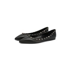 Кожаные балетки Valentino Garavani Rockstud Noir Valentino