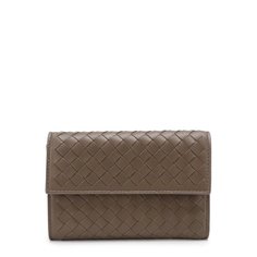 Кожаное портмоне с плетением intrecciato на кнопке Bottega Veneta