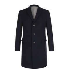 Однобортное шерстяное пальто с отложным воротником Z Zegna