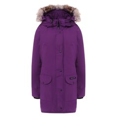 Приталенный пуховик Trillium с капюшоном и меховой отделкой Canada Goose