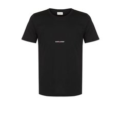 Хлопковая футболка с логотипом бренда Saint Laurent