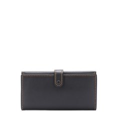Кожаное портмоне на кнопке с контрастной прострочкой Coach