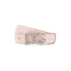 Кожаный ремень с фигурной пряжкой и отделкой кристаллами Dolce & Gabbana