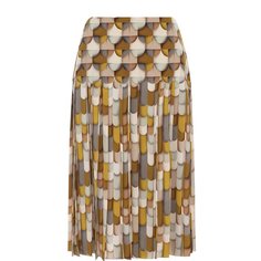 Шелковая юбка со складками и принтом Bottega Veneta