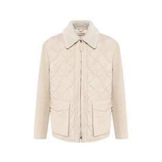 Кожаная куртка с меховой отделкой воротника Bottega Veneta