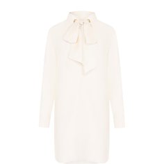 Однотонное шелковое платье с бантом Chloé