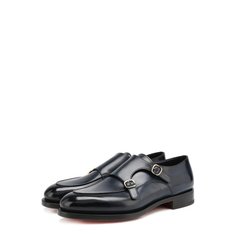 Кожаные монки с двумя пряжками Santoni