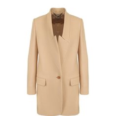 Однотонное шерстяное пальто прямого кроя Stella McCartney