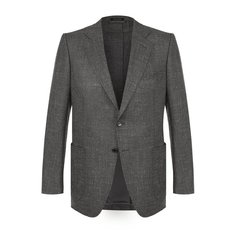 Однобортный пиджак из смеси шерсти и льна с шелком Tom Ford