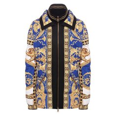 Стеганая куртка с принтом и воротником-стойкой Versace