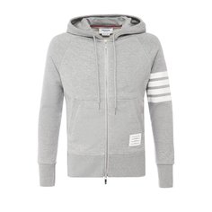 Хлопковая толстовка на молнии с капюшоном Thom Browne
