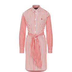 Хлопковое платье-рубашка с поясом Polo Ralph Lauren