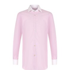 Хлопковая сорочка с воротником кент Kiton