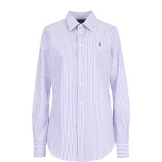 Приталенная хлопковая блуза в полоску Polo Ralph Lauren