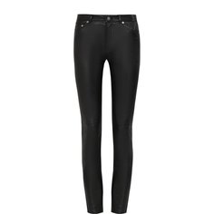 Однотонные кожаные брюки Saint Laurent