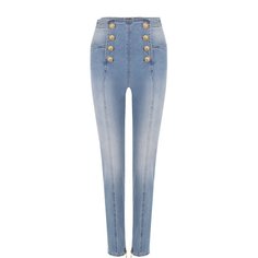 Джинсы прямого кроя с потертостями Balmain