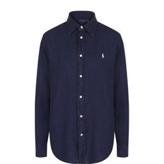 Однотонная льняная блуза свободного кроя Polo Ralph Lauren
