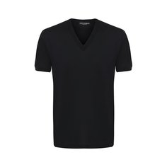 Хлопковая футболка с V-образным вырезом Dolce & Gabbana