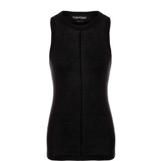 Приталенный шелковый топ с круглым вырезом Tom Ford