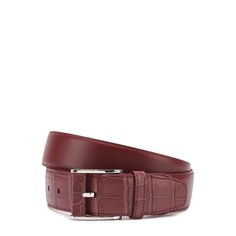 Кожаный ремень с отделкой из кожи крокодила Zilli