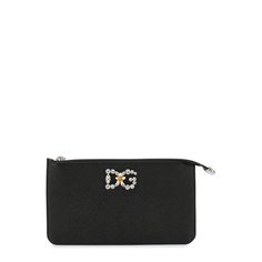 Кожаный кошелек на молнии с декором Dolce & Gabbana