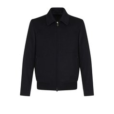 Однотонная куртка на молнии из смеси шерсти и кашемира Zegna Couture