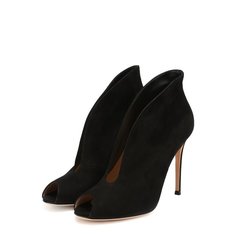 Замшевые ботильоны Vamp с открытым мысом Gianvito Rossi