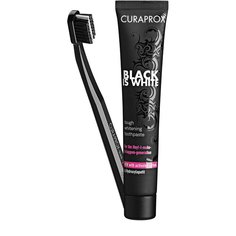 Набор Black Is White: Зубная паста + Зубная щетка Curaprox