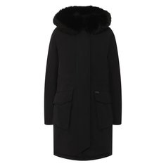 Утепленная парка с меховой отделкой капюшона Woolrich